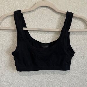 Hanro Touch Feeling Bralett Womens Small Black Unpadded Solid‎ Minimal Lounge